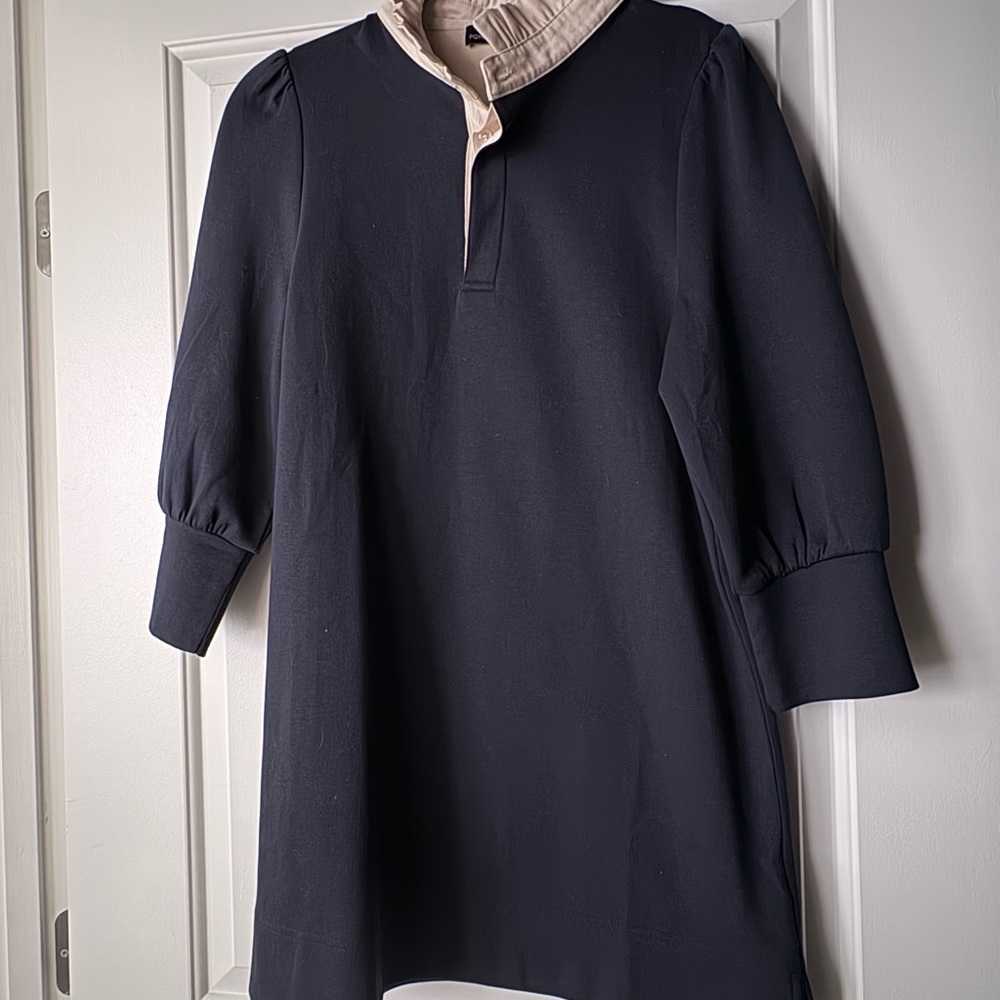 Pomander Place Navy and Cream Dress